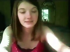 Cute Pale All Natural Teen Flashes Her Nice Rack And Tickles Twat A Bit